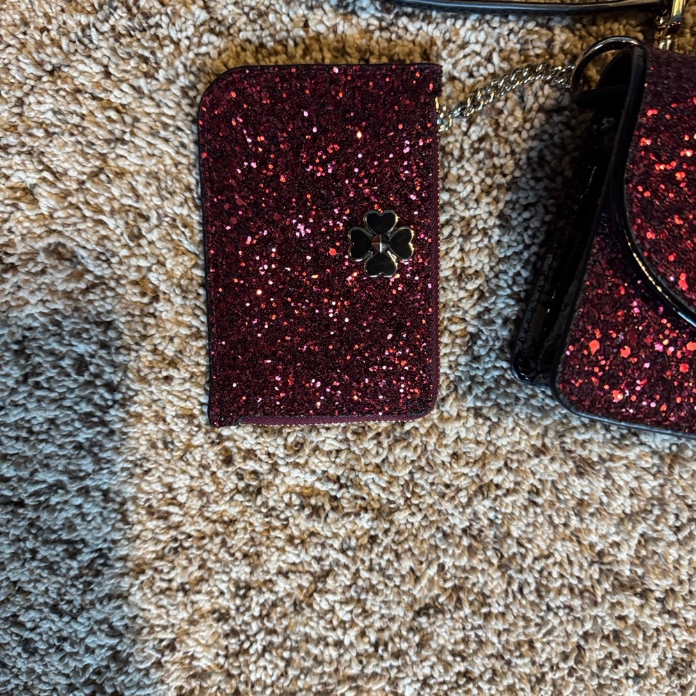 Kate Spade Odette glitter top handle mini bag and matching Odette card holder - Picture 5 of 8